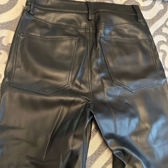 Zara Black Faux Leather Pants 4 - Picture 4 of 5